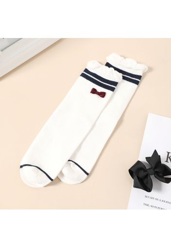 Toddler / Kid Bow Decor Striped Crew Socks