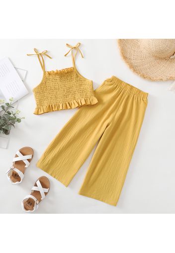 Beautiful Kid Girl Plain Camisole Casual Set