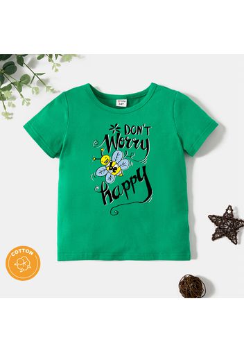 Toddler Girl Letter Print Green Short-sleeve Tee