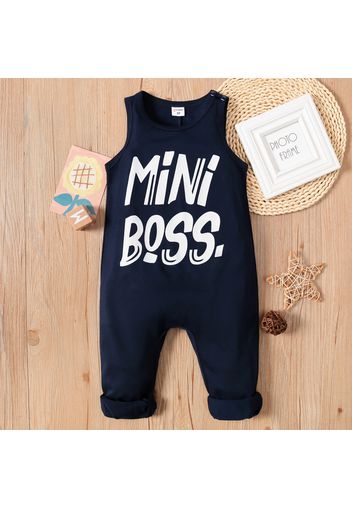 Toddler Boy Casual Letter Print Sleeveless Jumpsuit