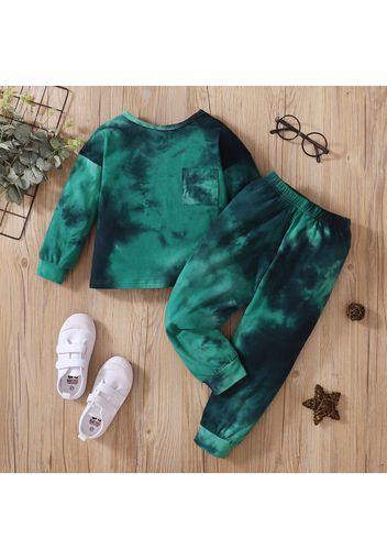 Baby 2pcs Cotton Tie Dye Long Sleeve Sweatshirt Pullover Set