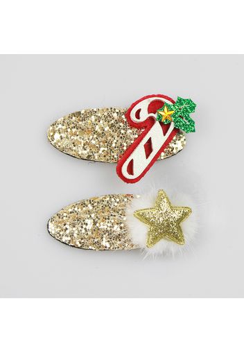 2-pack Women Christmas Hair Clip Christmas Sequined Decor Hair Clip Hair Accessories for Christmas Party Supplies