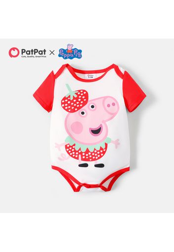 Peppa Pig Baby Girl  Fruits Print Flutter-sleeve/ Short-sleeve Romper
