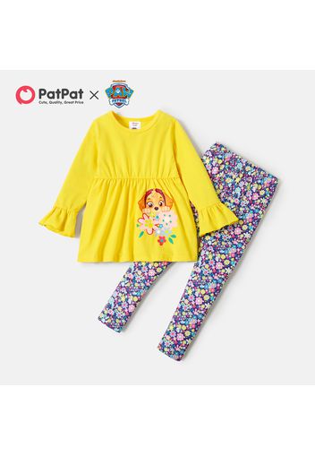 PAW Patrol 2-piece Toddler Girl Cotton Top and Floral Allover Pants Sets