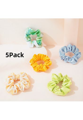 5-pack Women Simple Solid Velvet Scrunchie Set