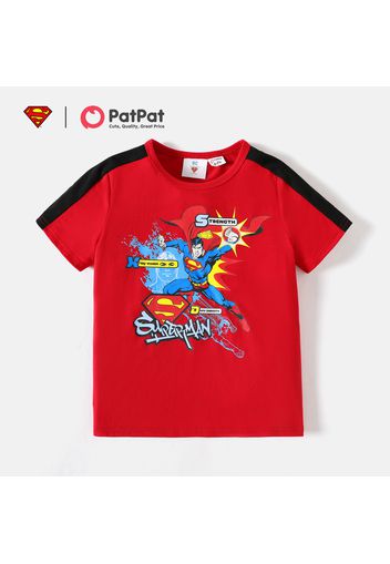 Superman Kid Boy Letter Figure Print Short-sleeve Tee