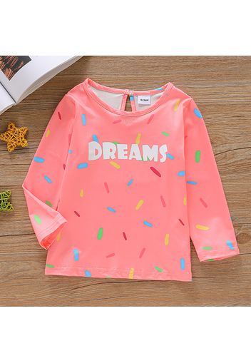 Toddler Girl Letter Painting Print Long-sleeve Tee