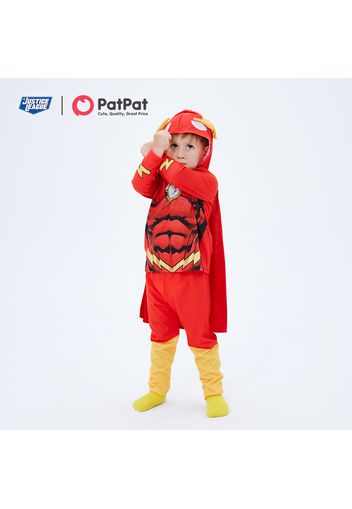 Justice League Toddler Boy The Flash Cosplay Costume With Hooded Cloak and Face Mask