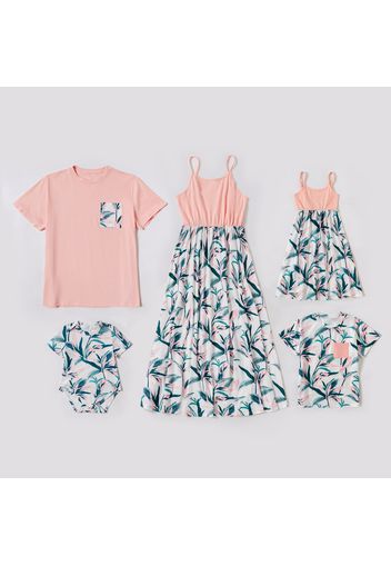 Floral Leaf Print Family Matching Sets（Tank Dresses - T-shirts - Rompers)