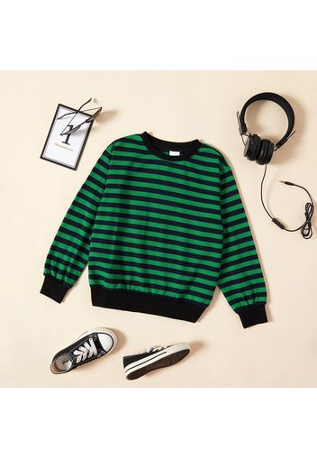 Kid Boy/Kid Girl Casual Stripe Pullover Sweatshirt