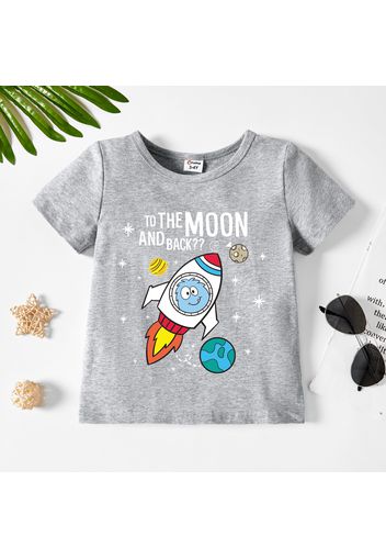 Toddler Graphic Rocket and Stars Print Short-sleeve Tee