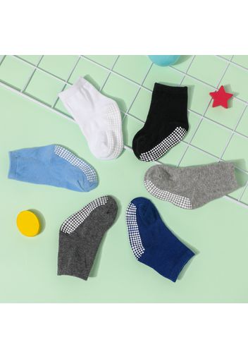 6-pack Baby / Toddler Pure Color Floor Non-slip Glue Socks