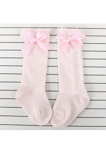 Sweet Solid Bow Decor Socks for Baby and Toddler Girl