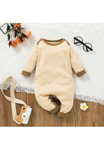 Baby Boy Solid/Striped Long-sleeve Cotton Jumpsuit