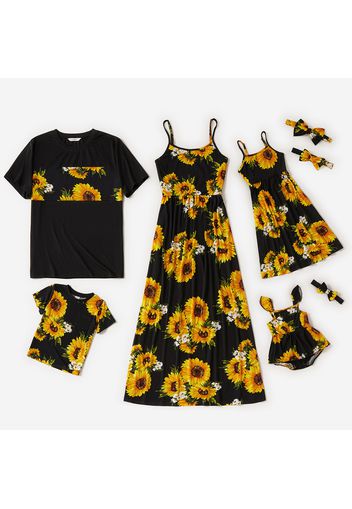 Sunflower Floral Print Family Matching Sets