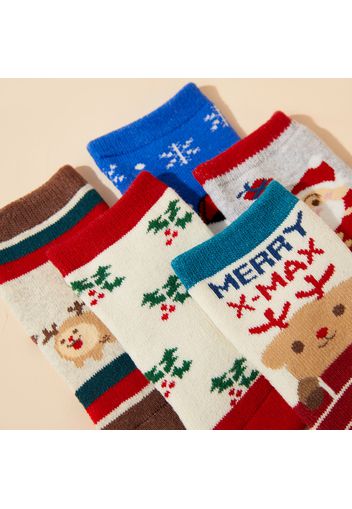 5-pack Christmas Baby / Toddler Winter Thick Terry Non-slip Socks