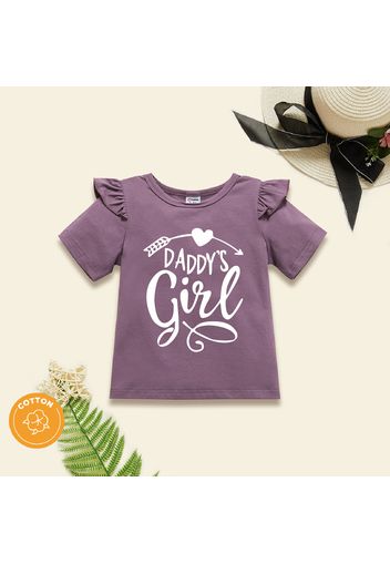 Toddler Cotton Flutter-sleeve Short-sleeve Tee