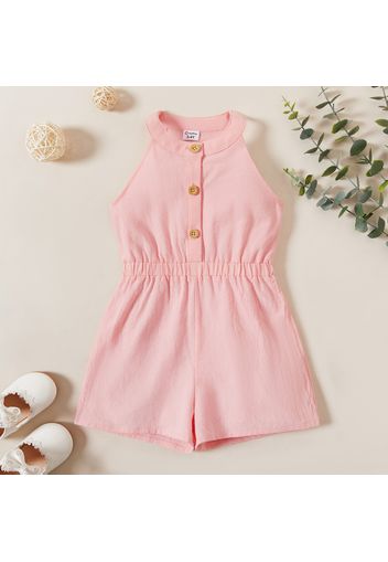 Toddler Girl  Comfortable Solid Sleeveless Jumpsuits