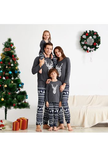 ' Be Wild and Free' Reindeer Antler Family Matching Pajamas Set （Flame resistant）