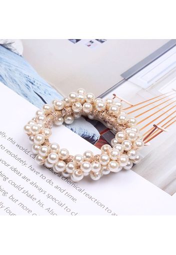 Women Hair Accessories Flower Pearl Beauty Elastic Hair Loop the Dress Up Girls