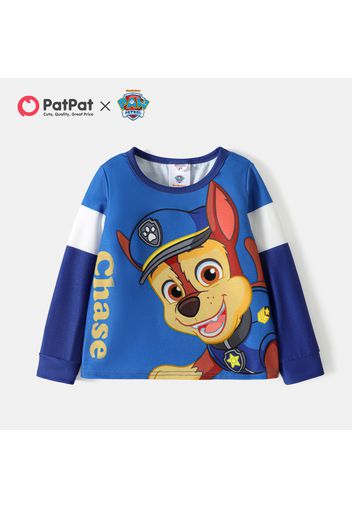 PAW Patrol Toddler Girl/Boy Letter Print Colorblock Long-sleeve Tee