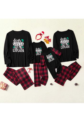 'Dear Santa Let Me Explain' Christmas Plaid Family Matching Pajamas Sets (Flame Resistant)