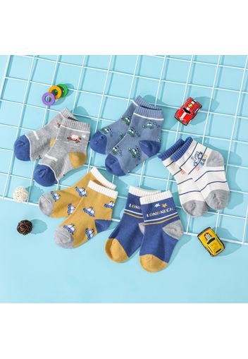 Baby / Toddler / Kid 5-pack Cartoon Print Socks for Boys and Girls