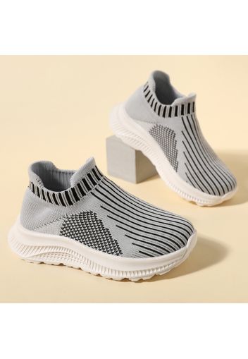 Toddler / Kid Striped Slip-on Breathable Mesh Panel Knit Sneakers