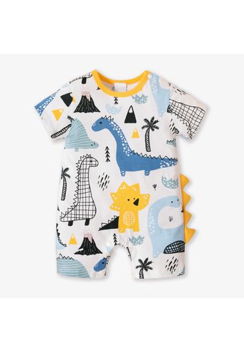 100% Cotton Dinosaur Print Long-sleeve Baby Jumpsuit