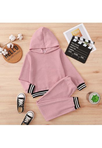 2-piece Kid Boy/Kid Girl Striped Hoodie Sweatshirt and Pants Casual Set