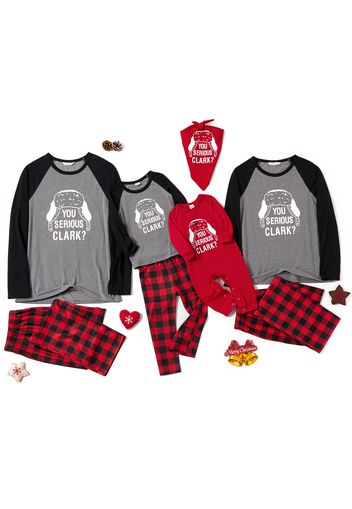 Family Matching ' You Serious Clark?' Plaid Pajamas Sets (Flame Resistant)