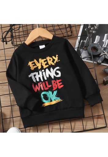 Toddler Boy Letter Print Casual Long-sleeve Tee