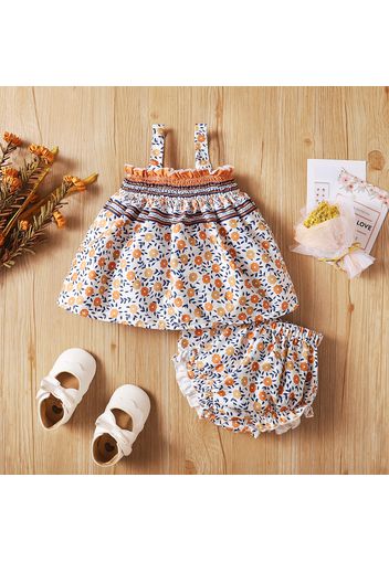 2pcs Baby Girl Allover Floral Print Cami Top and Shorts Set