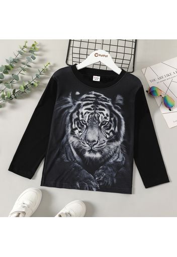 Kid Boy Casual 3D Animal Tiger Print Long-sleeve Tee