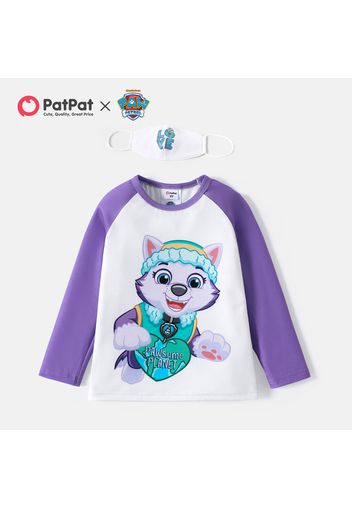 PAW Patrol Toddler Boy/Girl Colorblock Long Raglan Sleeve Tee with Face Mask