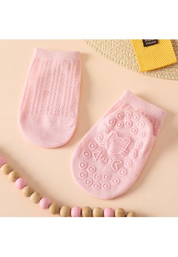 Baby / Toddler White Mesh Panel Non-slip Grip Socks