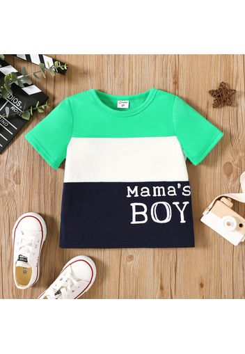 Toddler Boy Letter Print Colorblock Short-sleeve Tee