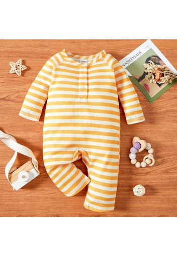 Baby Girl All Over Stripe Print Long-sleeve Jumpsuit Onesie