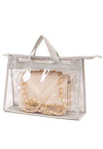 Clear Handbag Storage Organizer Dust Cover Bag Transparent Protector Storage Bag with Zipper and Handle