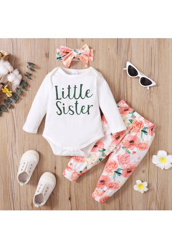 Letter and Floral Print Baby Set