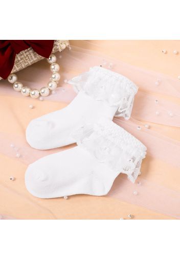 Baby / Toddler / Kid Lace Trim White Princess Socks