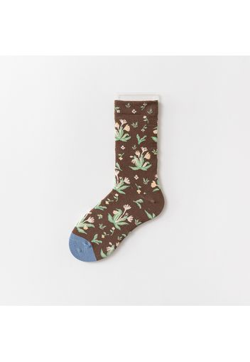 Women Cartoon Animal Plant Pattern Socks