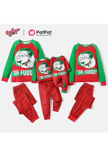 A Christmas Story Family Matching Christmas Oh Fuoge Top and Plaid Pants Pajamas Sets