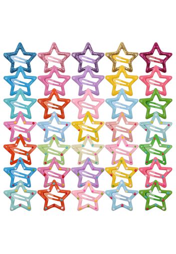 25-pack Multicolor Stars Shape Hair Clip for Girls