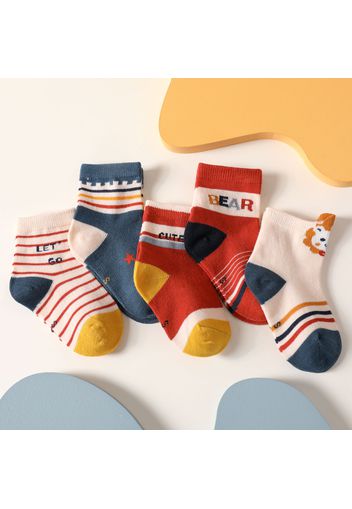 5-pairs Baby / Toddler / Kid Color Block Socks