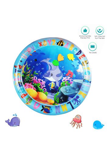 Infant Cartoon Inflatable Water Mat Baby Tummy Play Time Round Cushion All Season Playmat Baby Developmental Toy