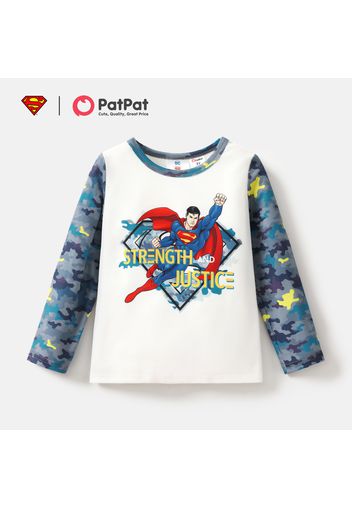 Superman Toddler Boy Hero and Logo Colorblock Long-sleeve Tee