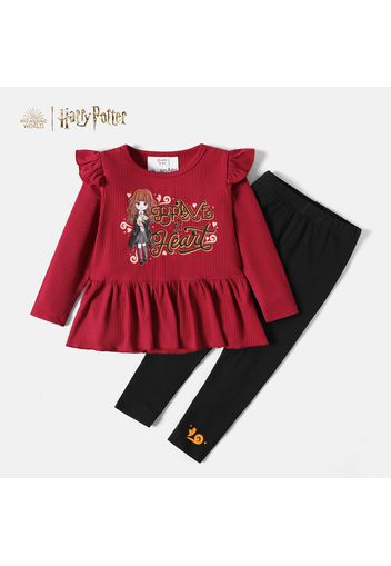 Harry Potter 2-piece Toddler Girl Flounce Top and Solid Leggings Set