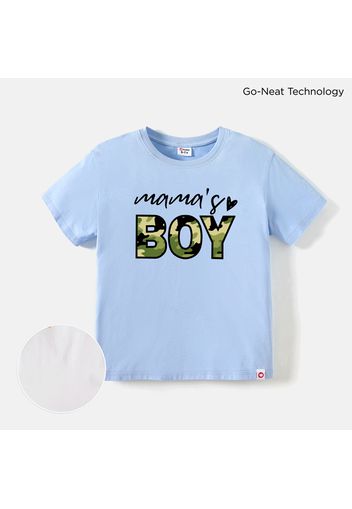 [2Y-6Y] Go-Neat Water Repellent and Stain Resistant Toddler Boy Letter Print Short-sleeve Grey Tee