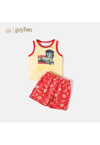 Harry Potter 2-piece Toddler Boy Letter Vehicle Print Tank Top and Elasticized Shorts Set